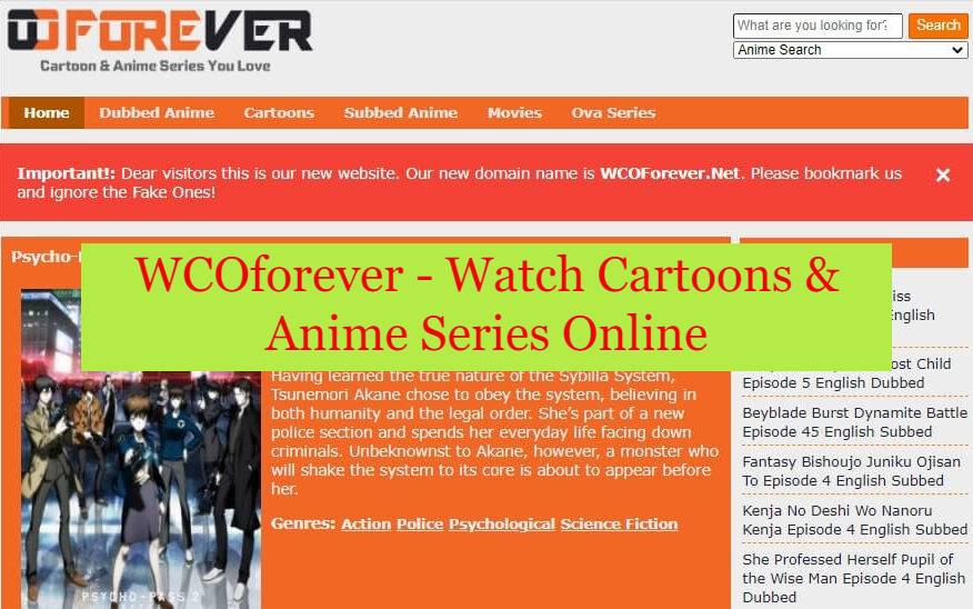 WCOforever - Watch Cartoons & Anime Series Online(2022)