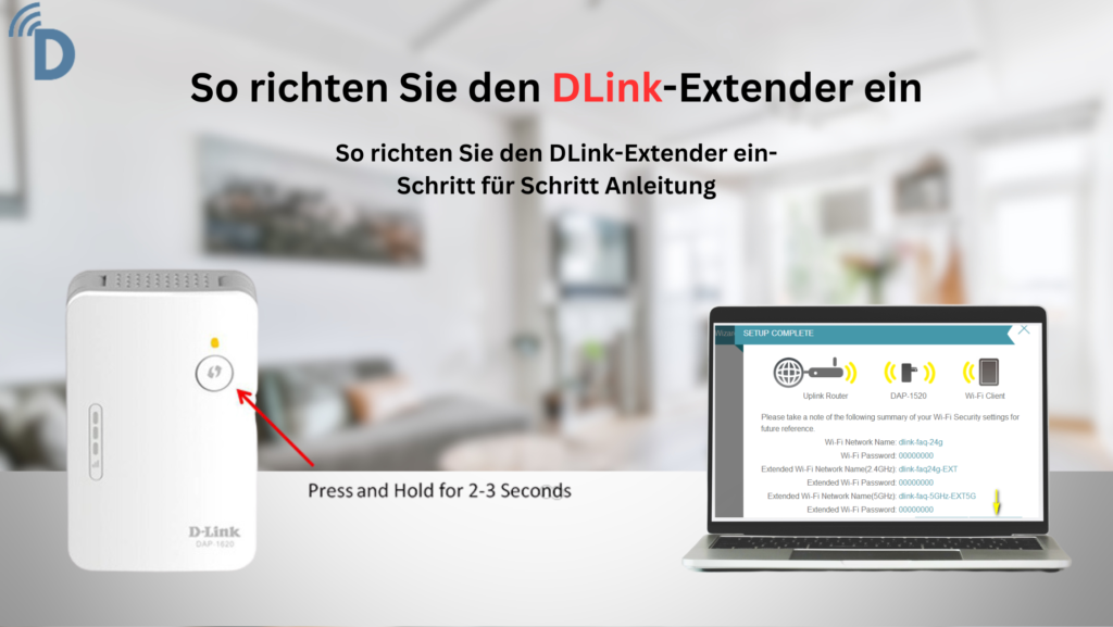 So richten Sie den DLink-Extender ein- Dlinkap.local